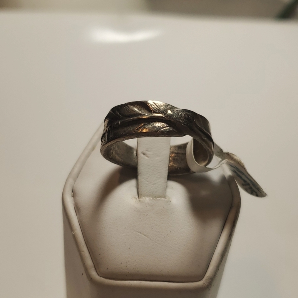 Handcrafted Silver bronze Ring Size 6.5 Metal clay